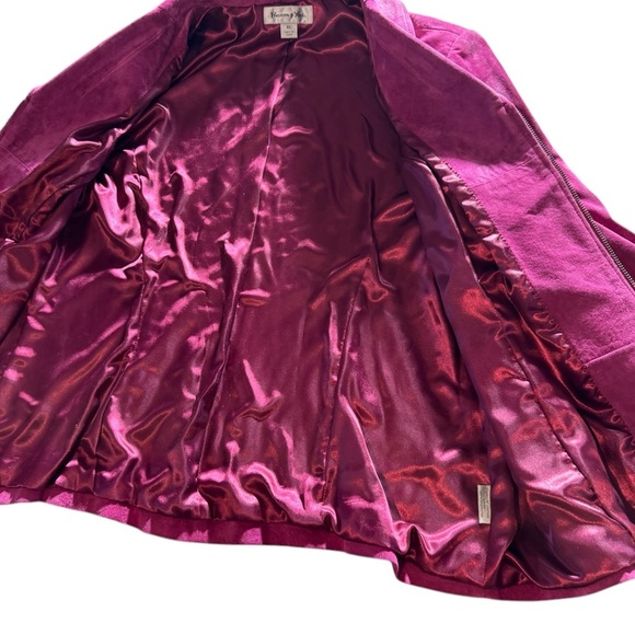 Preston And York Vintage Leather Jacket Magenta Women’s Size XL - Picture 4 of 7
